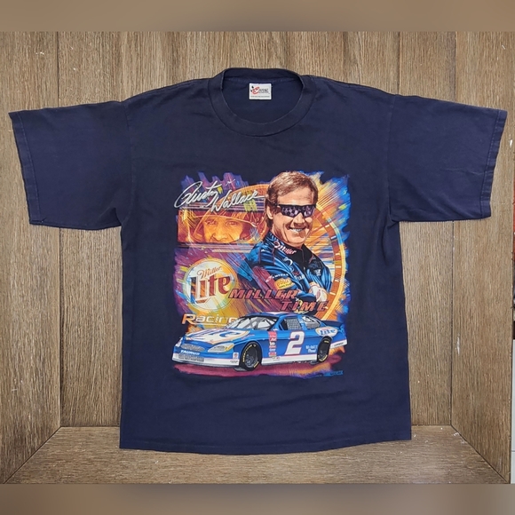 🏁 NASCAR Rusty Wallace Miller Lite Racing Graphic T-Shirt Men's Size L 🏁 - Picture 7 of 7